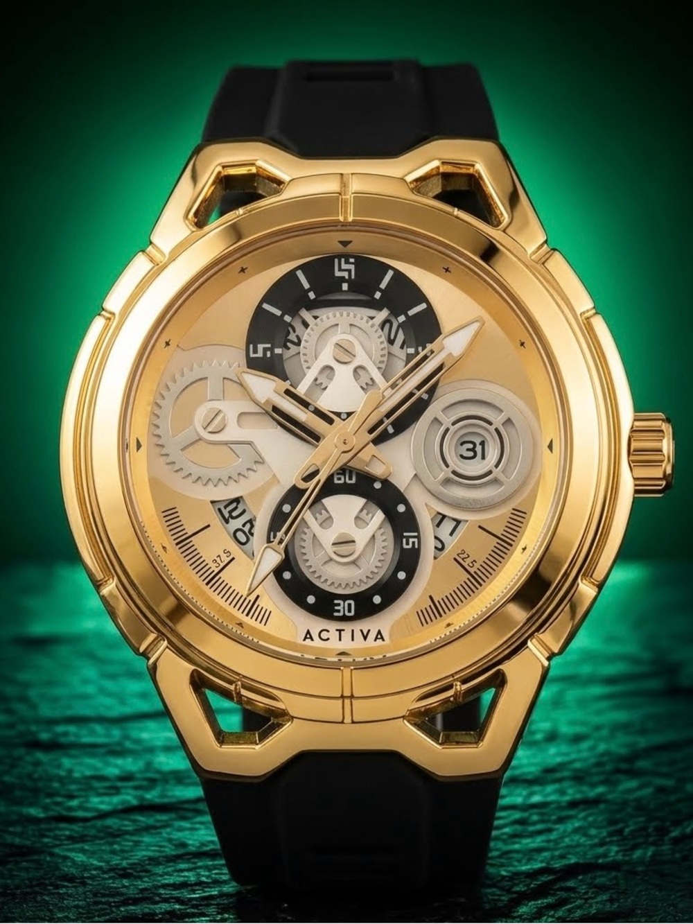 Activa DRIFT x Invicta Skeleton Gold Luxe Edition! 24K Gold & Black Casual Watch